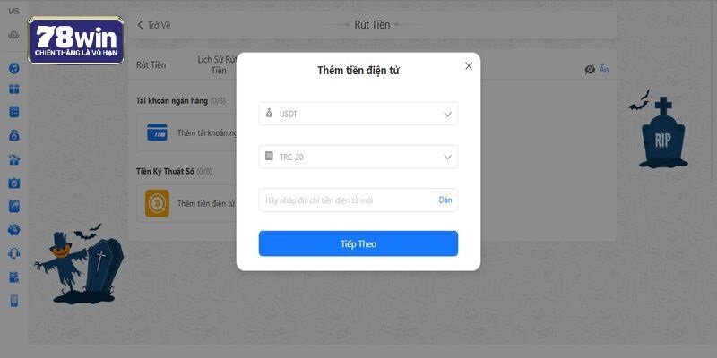 Rút tiền 78win bằng ví điện tử USDT cực kỳ đơn giản